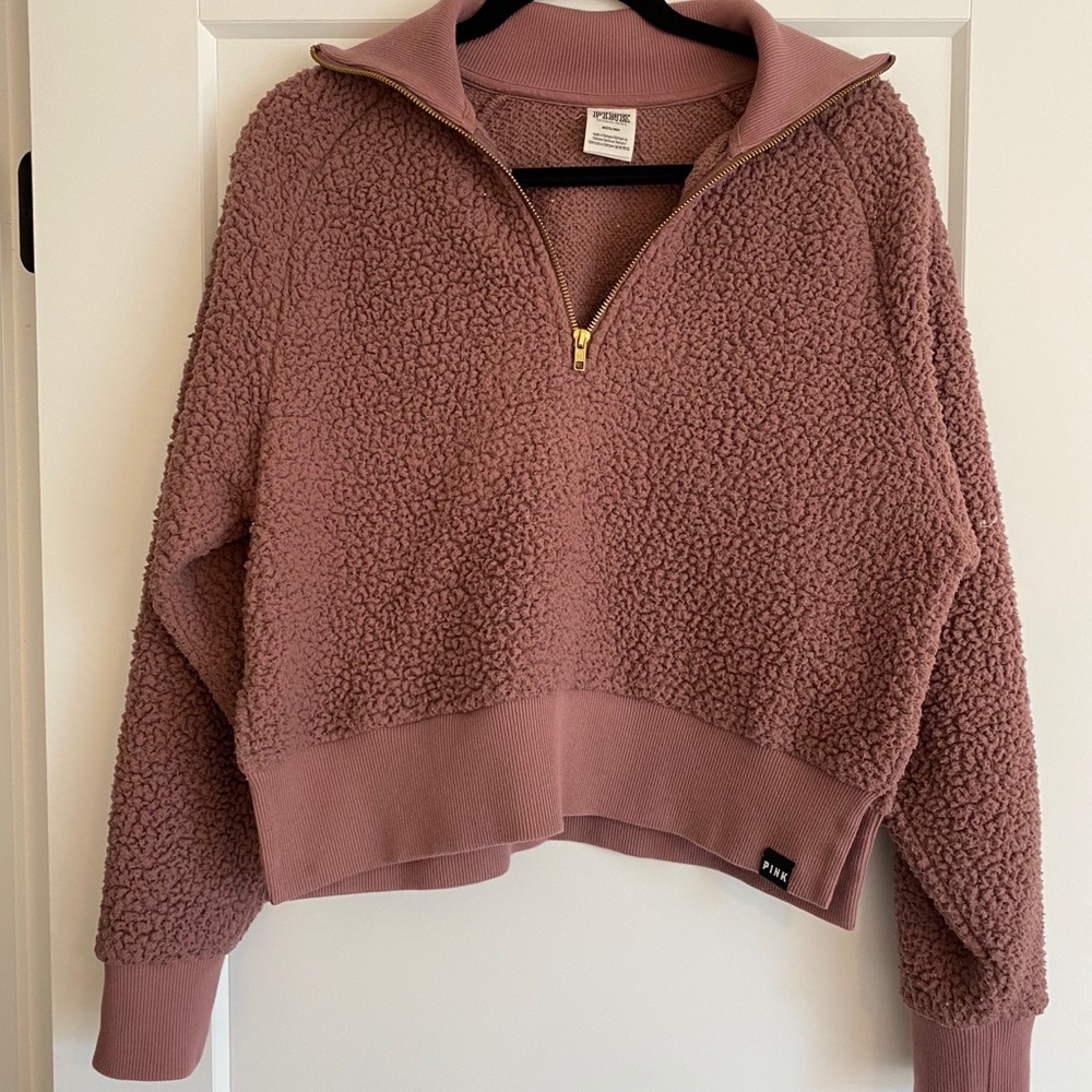 Victoria’s Secret PINK Quarter-Zip Teddy Fleece